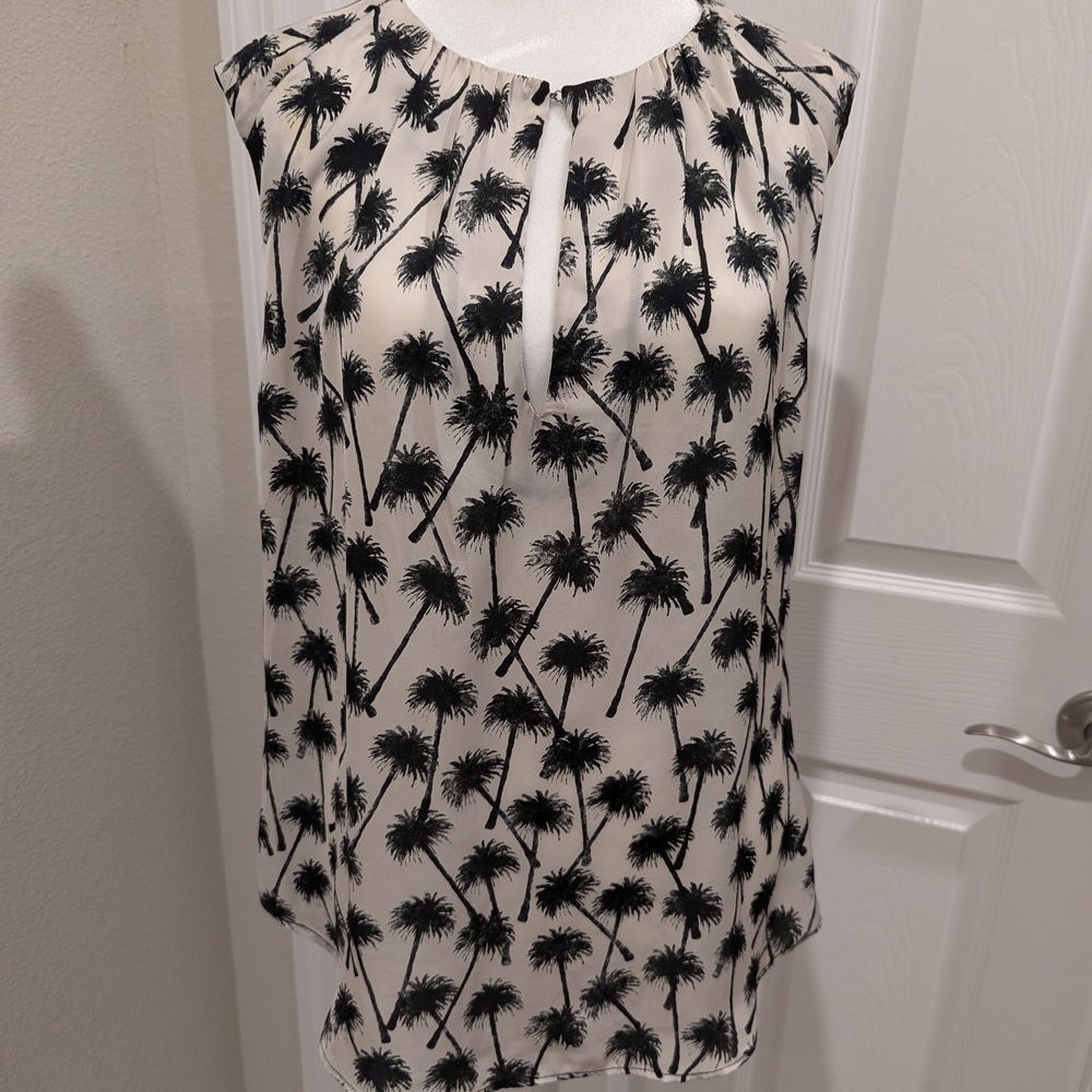 L'Agence Palm Tree Print Sleeveless Top